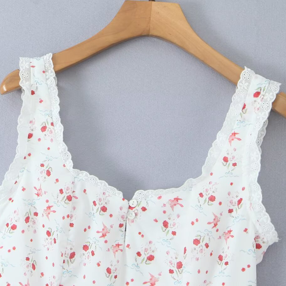 Floral Lace French Style Midi Dress KUN-00123