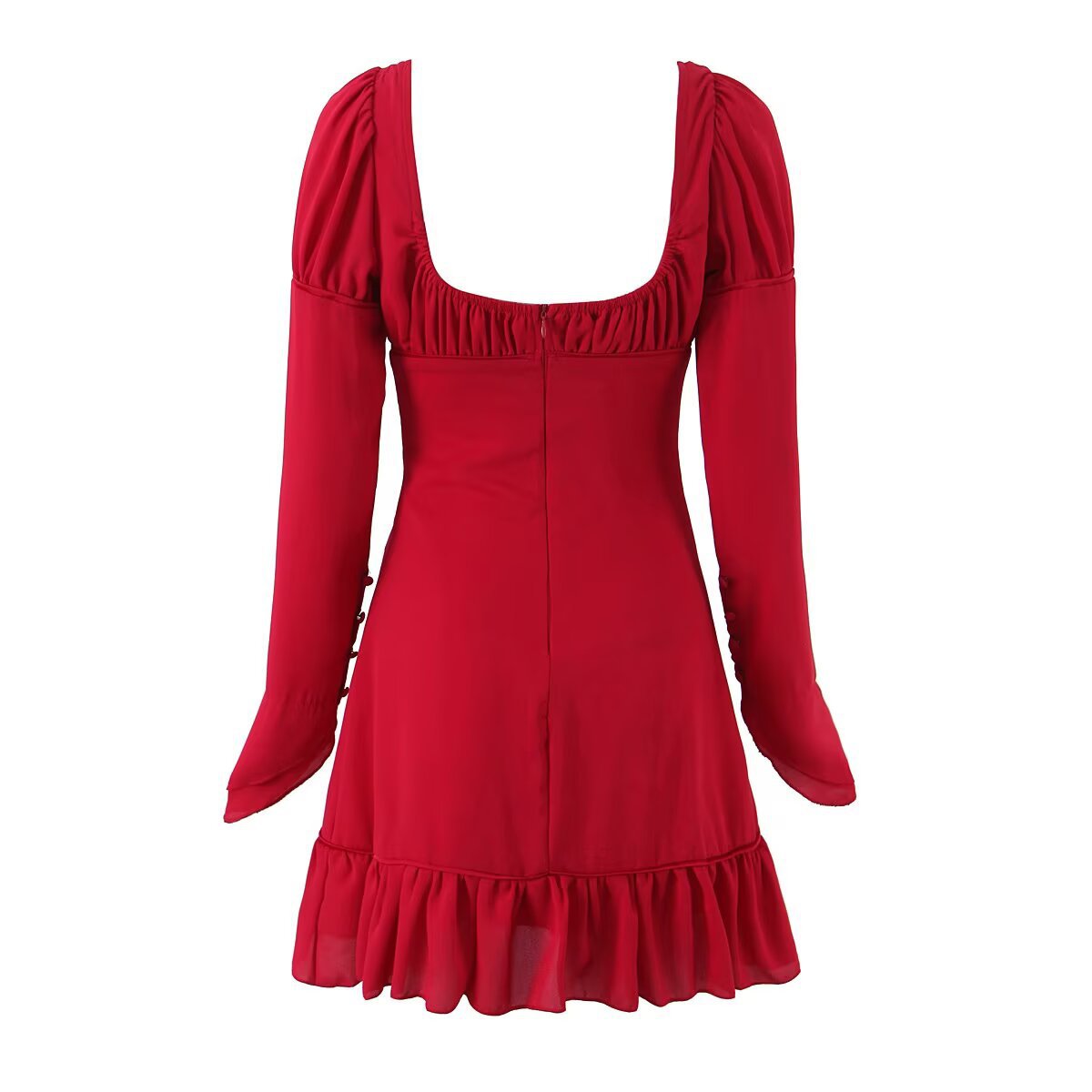 Women's Classic Square Neck Long Sleeve Dress KUN-00161