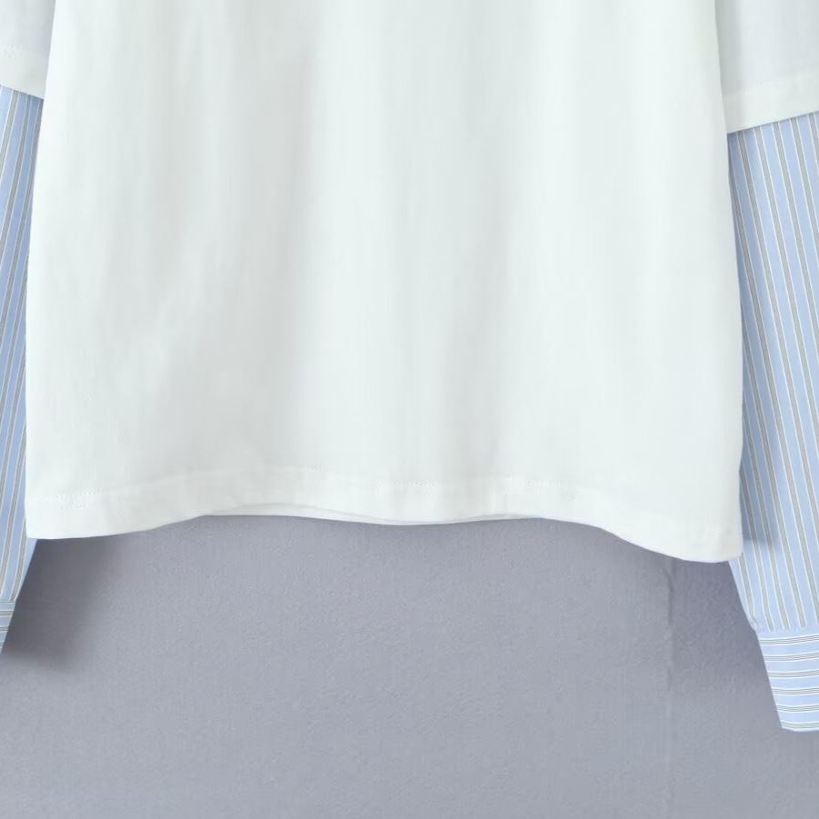 Women's Blouse Shirt Top - Relaxed Fit, Layered Sleeve KUN-00032