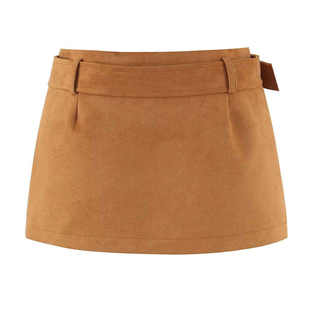 Suede A-Line Mini Skirt with Built-in Shorts KUN-00024