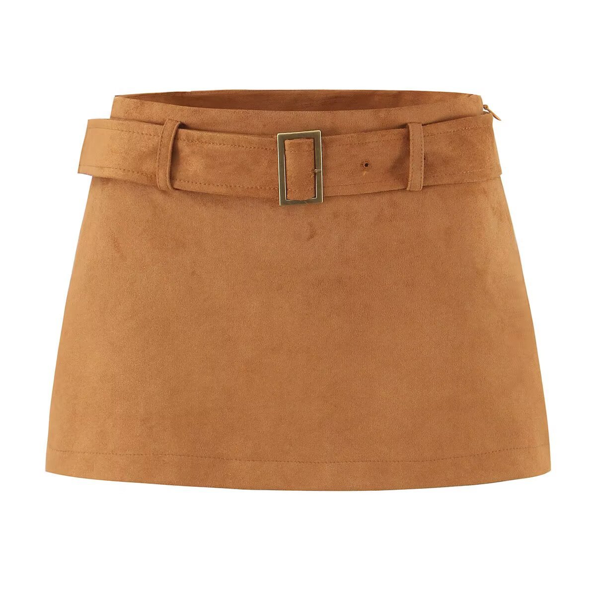 Suede A-Line Mini Skirt with Built-in Shorts KUN-00024