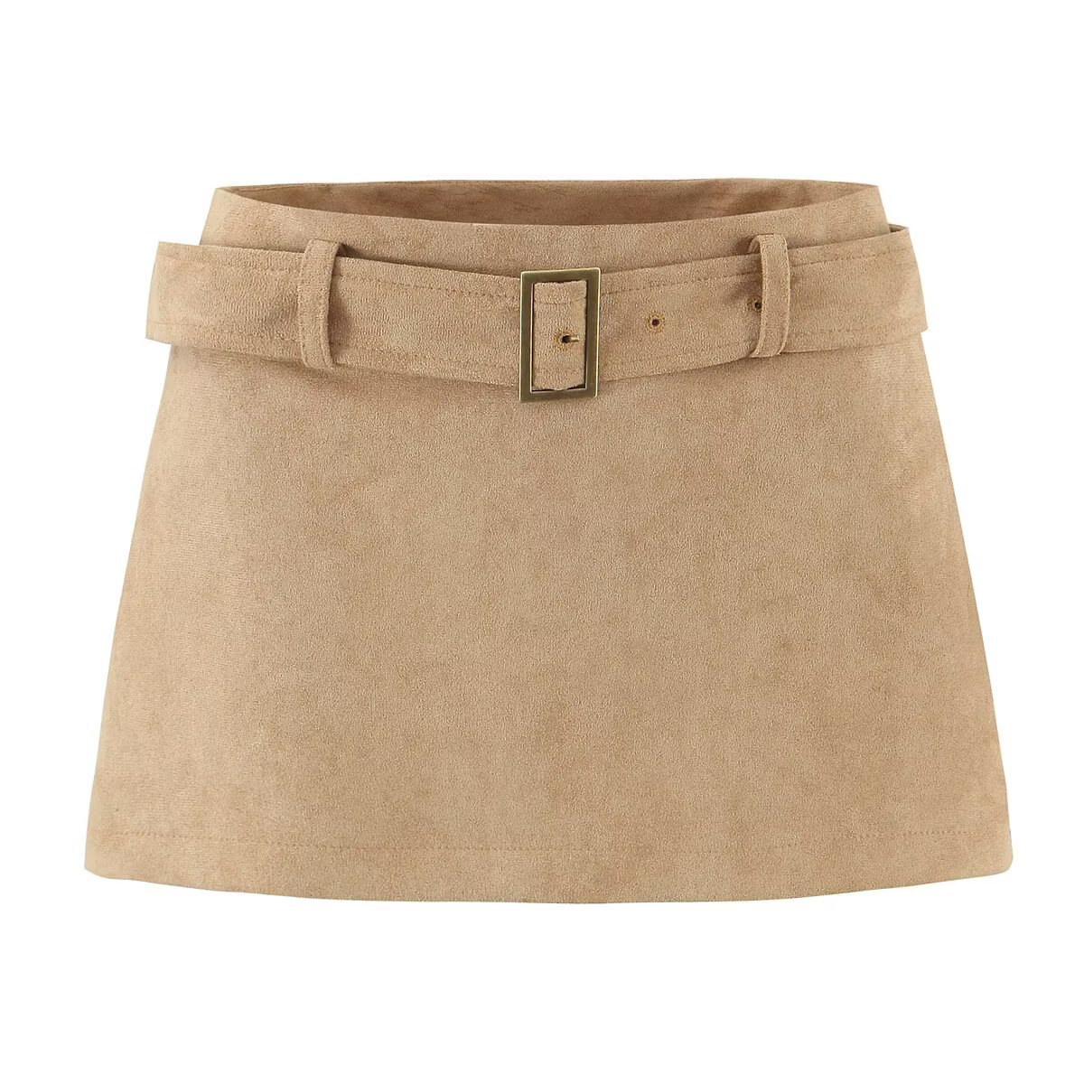 Suede A-Line Mini Skirt with Built-in Shorts KUN-00024