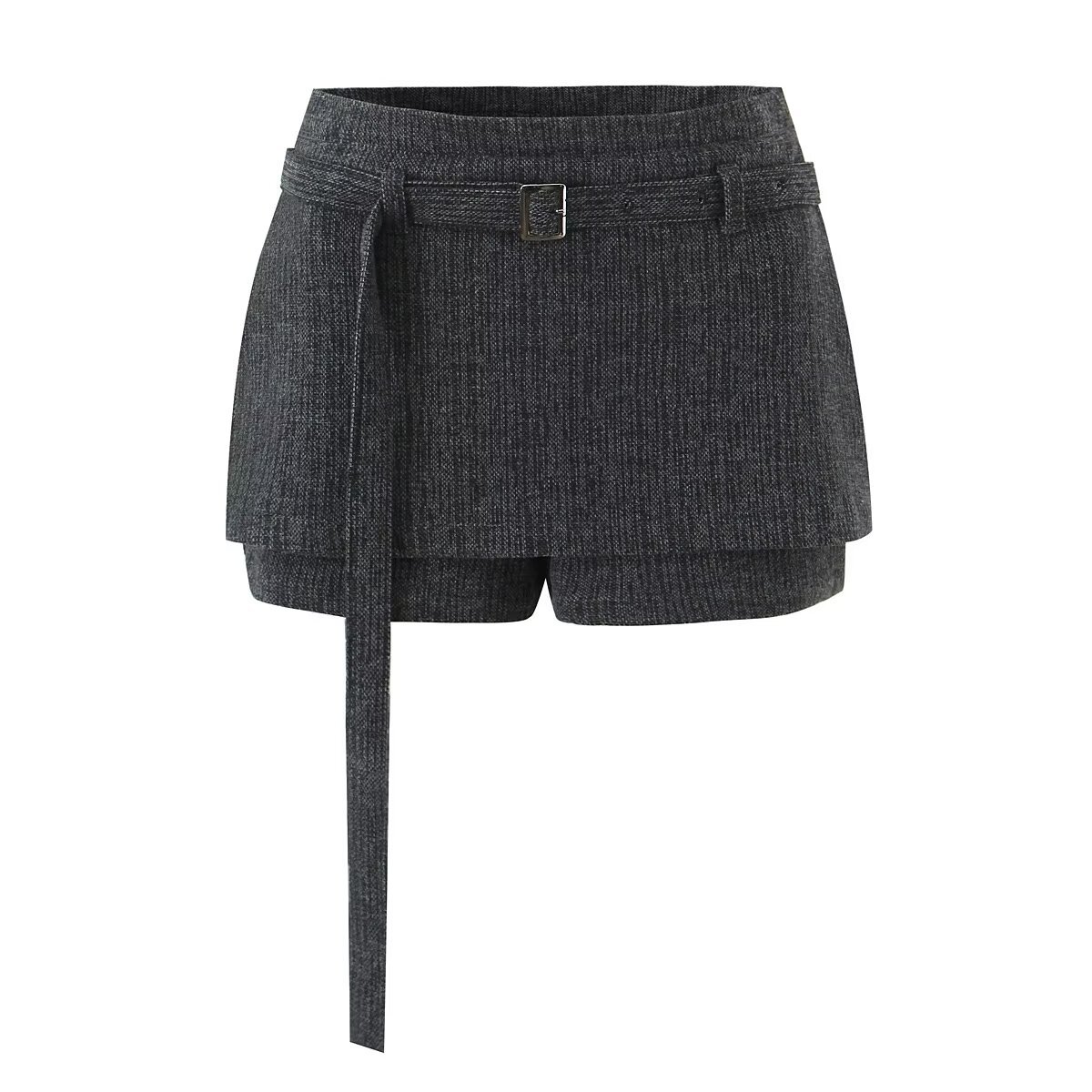 Wool Blend Culottes Skirt - Fashionable & Versatile KUN-00010