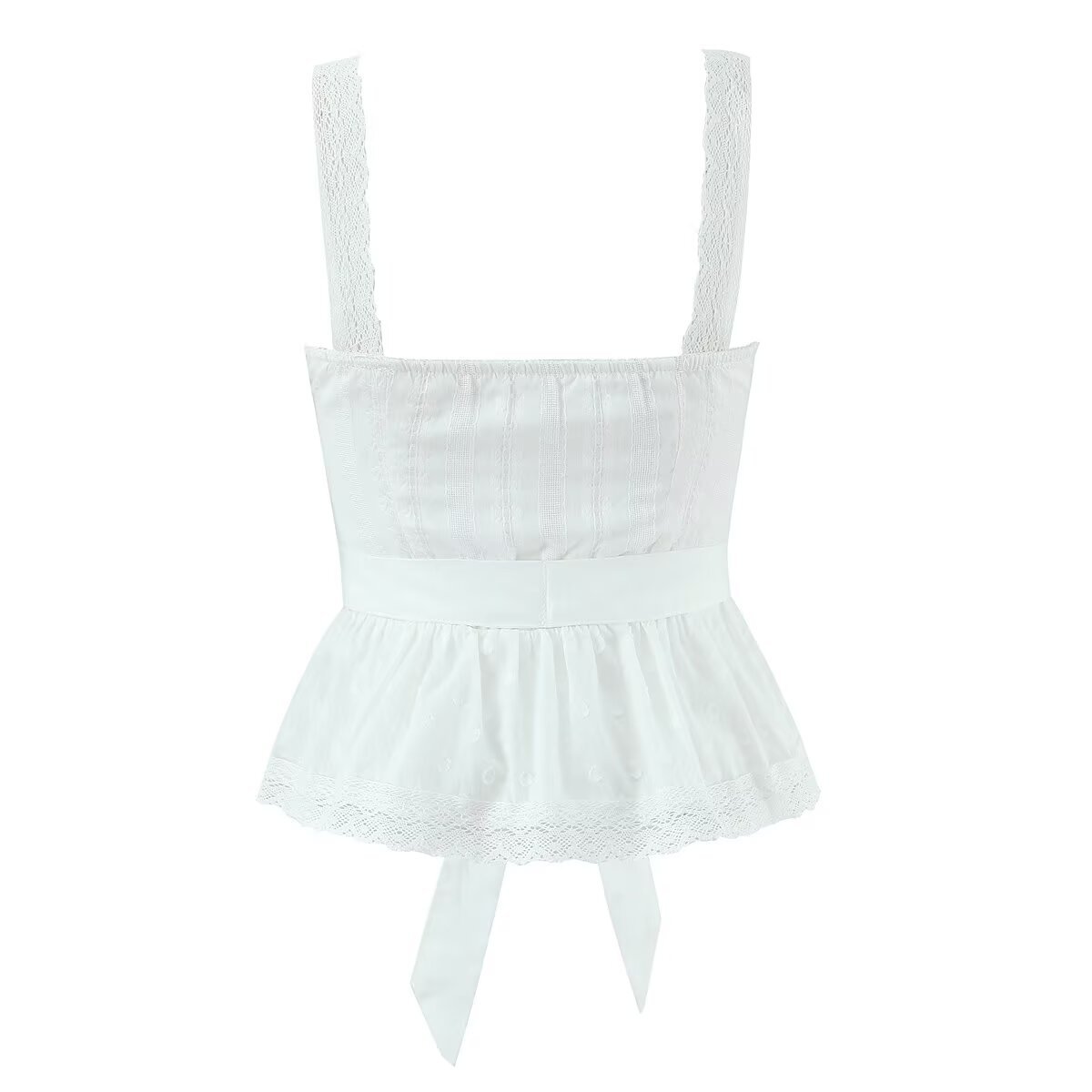 Lace-Up Cami Top Chic Trendy Versatile KUN-00083