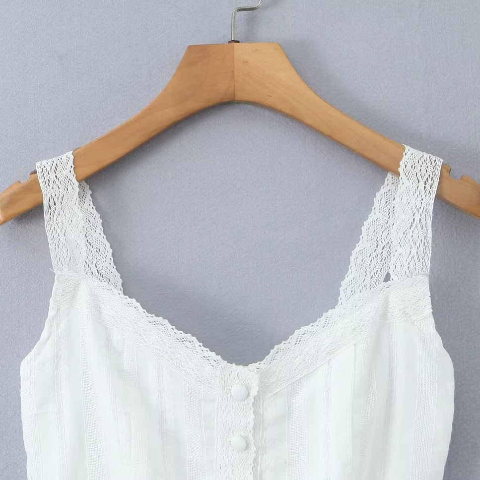 Lace-Up Cami Top Chic Trendy Versatile KUN-00083