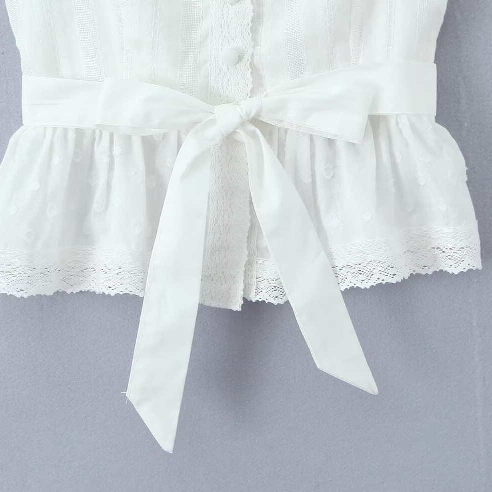 Lace-Up Cami Top Chic Trendy Versatile KUN-00083