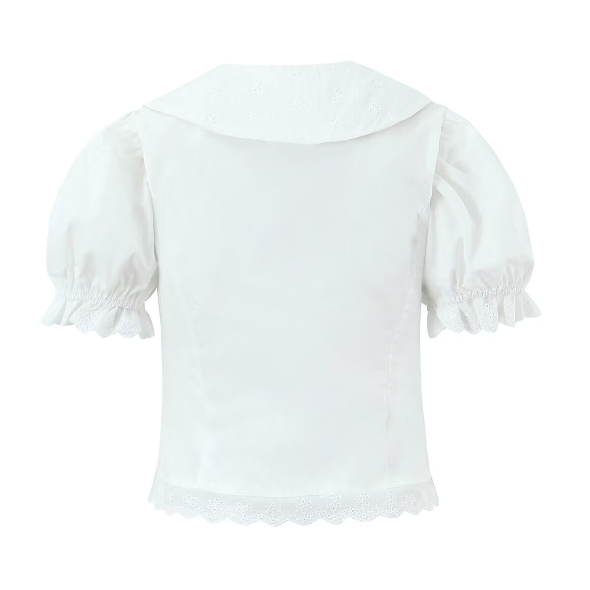 Lace Trim Babydoll Top & Pleated Skirt Set KUN-00076