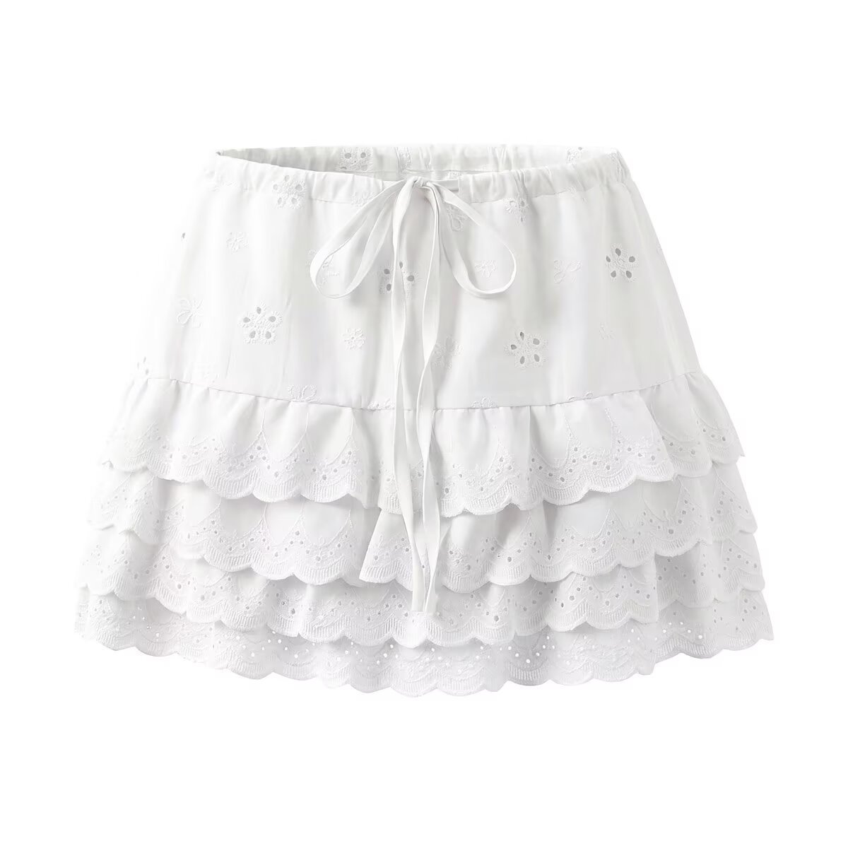 Embroidered Lace Crop Top & Skirt Set - Bohemian Style KUN-00070