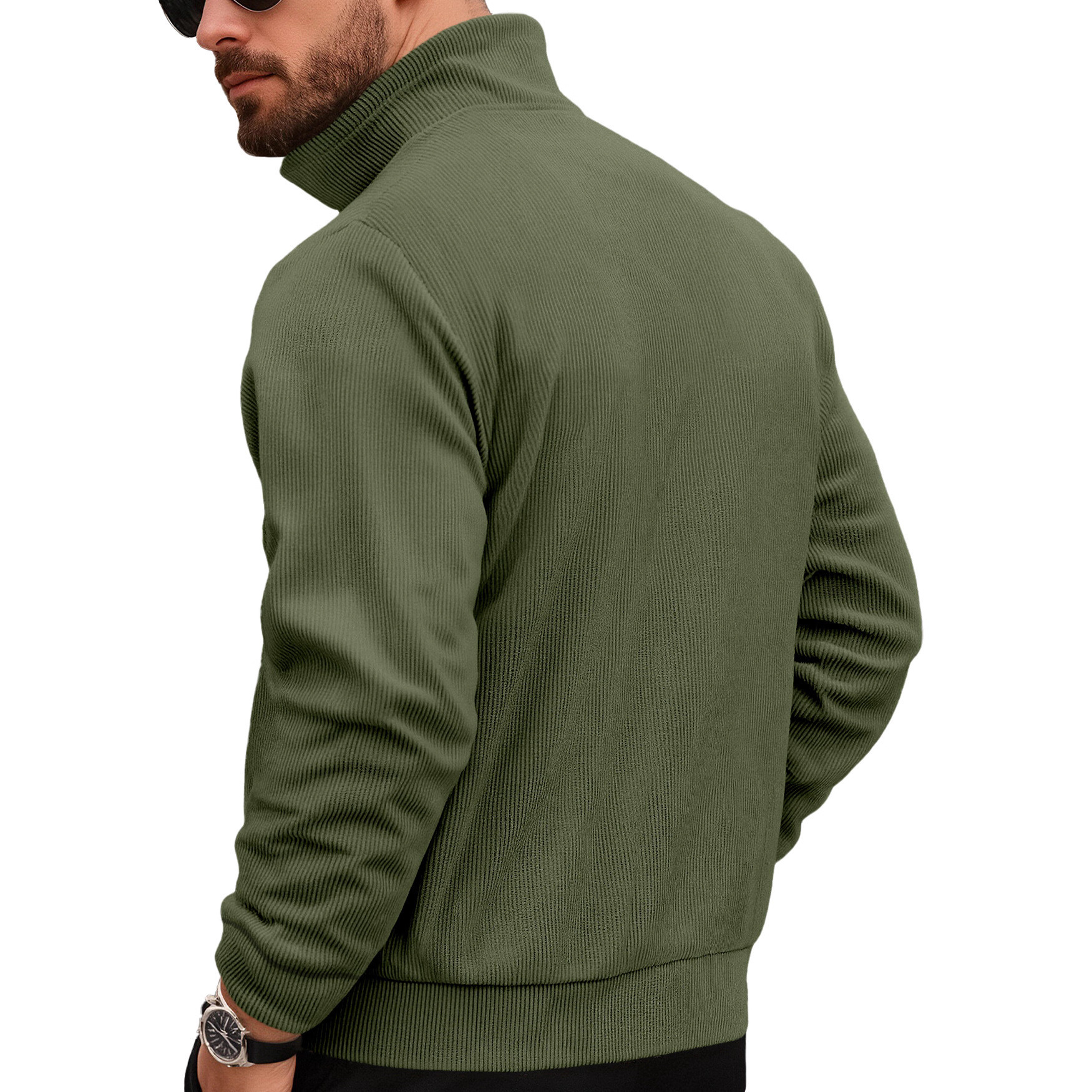 Corduroy Long Sleeve Casual Jacket with Pockets NDF-00025