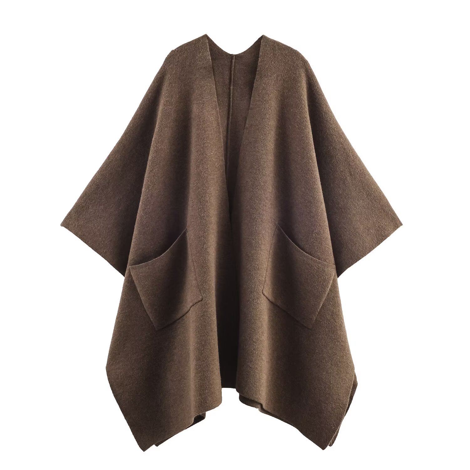 Knit Poncho Cape - Long, Stylish, European Style KUN-00080