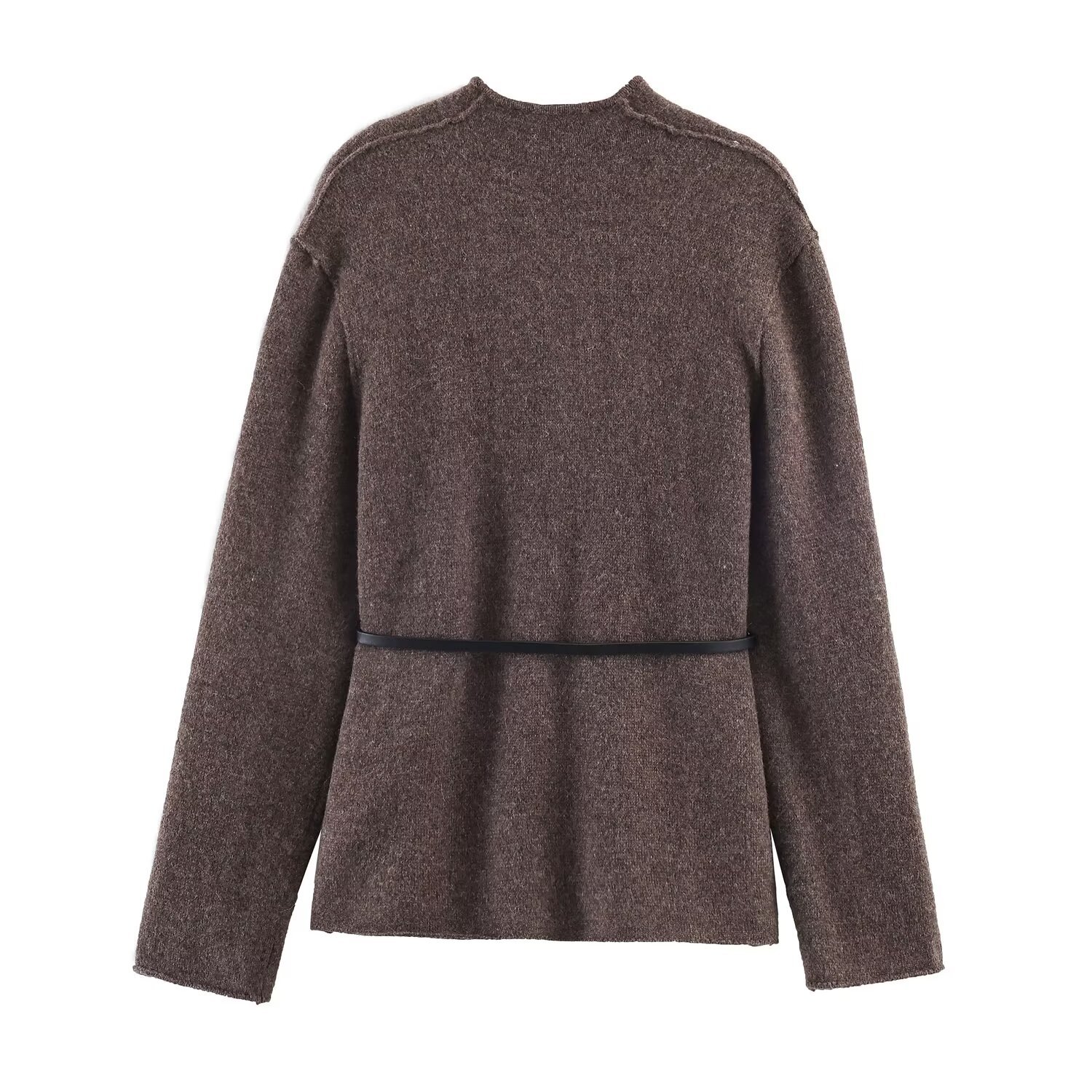 Knit Cardigan with Belt - European Style Women's Fashion KUN-00104