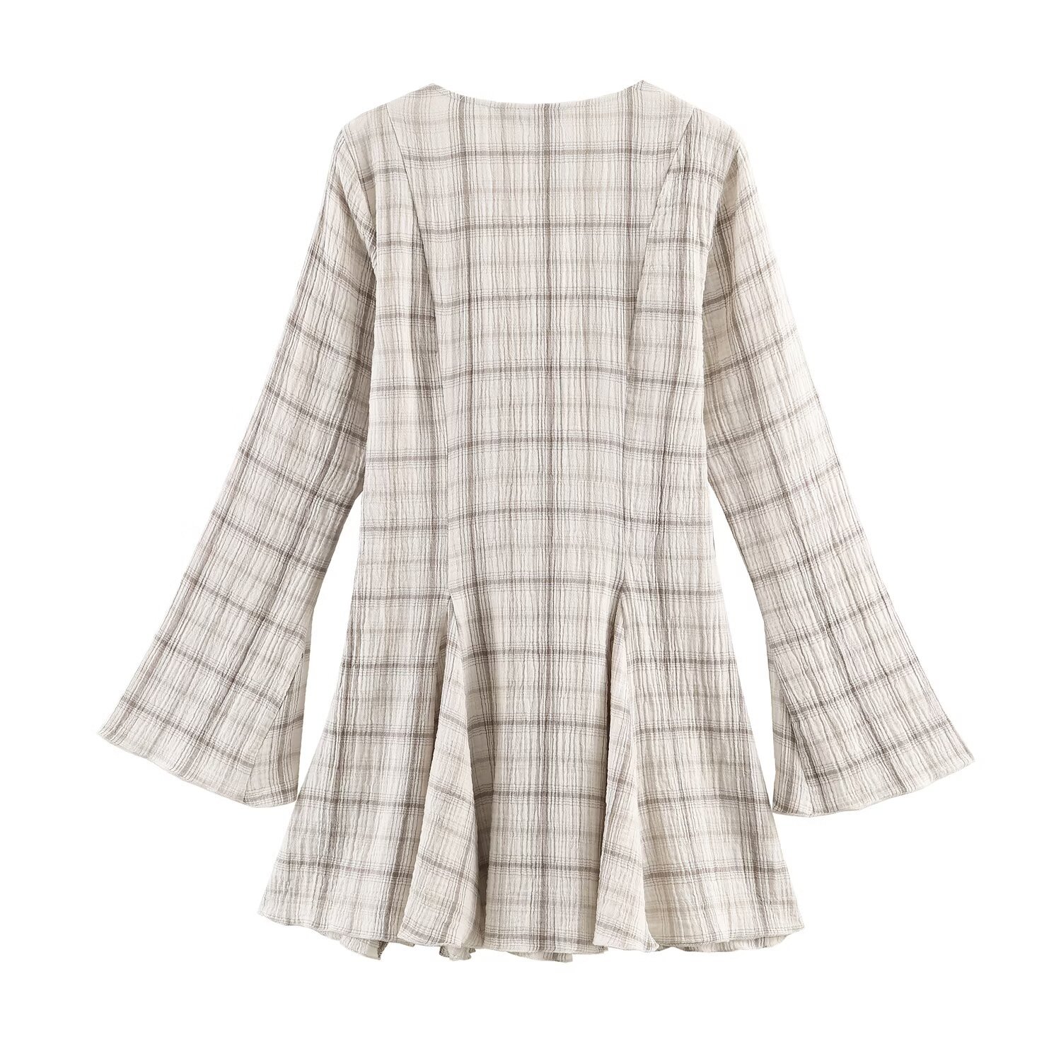 Robe courte à carreaux - Élégante et décontractée KUN-00008