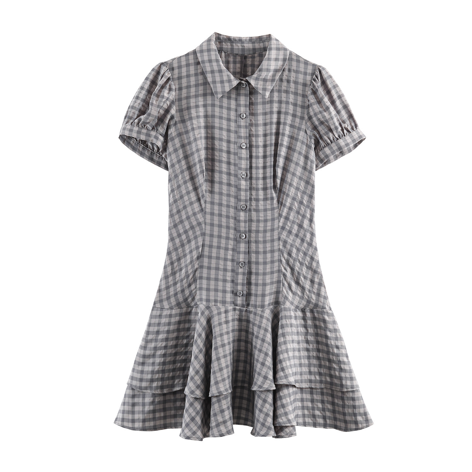 Plaid Layered Mini Dress KUN-00140