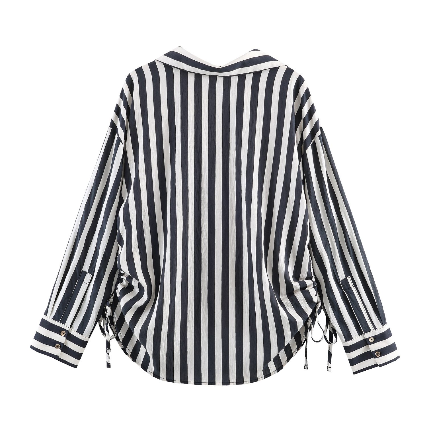 Striped Tie-Front Shirt - Chic European Style KUN-00106