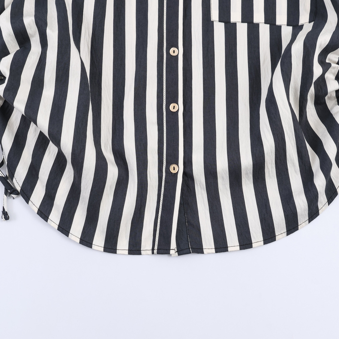 Striped Tie-Front Shirt - Chic European Style KUN-00106