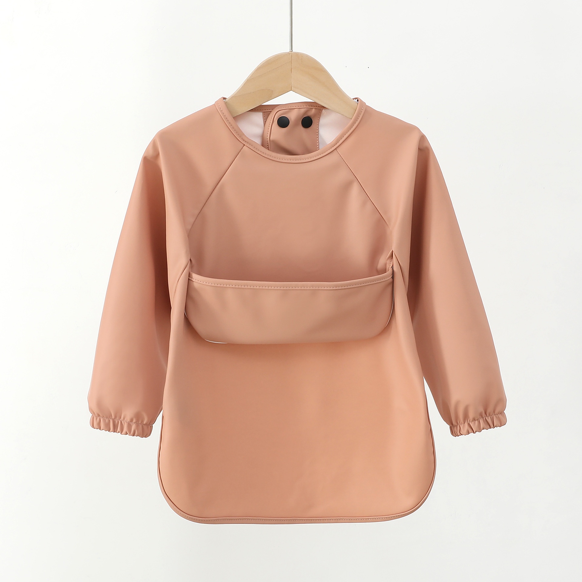 Long-Sleeve Baby Bib with Food Catcher Pocket