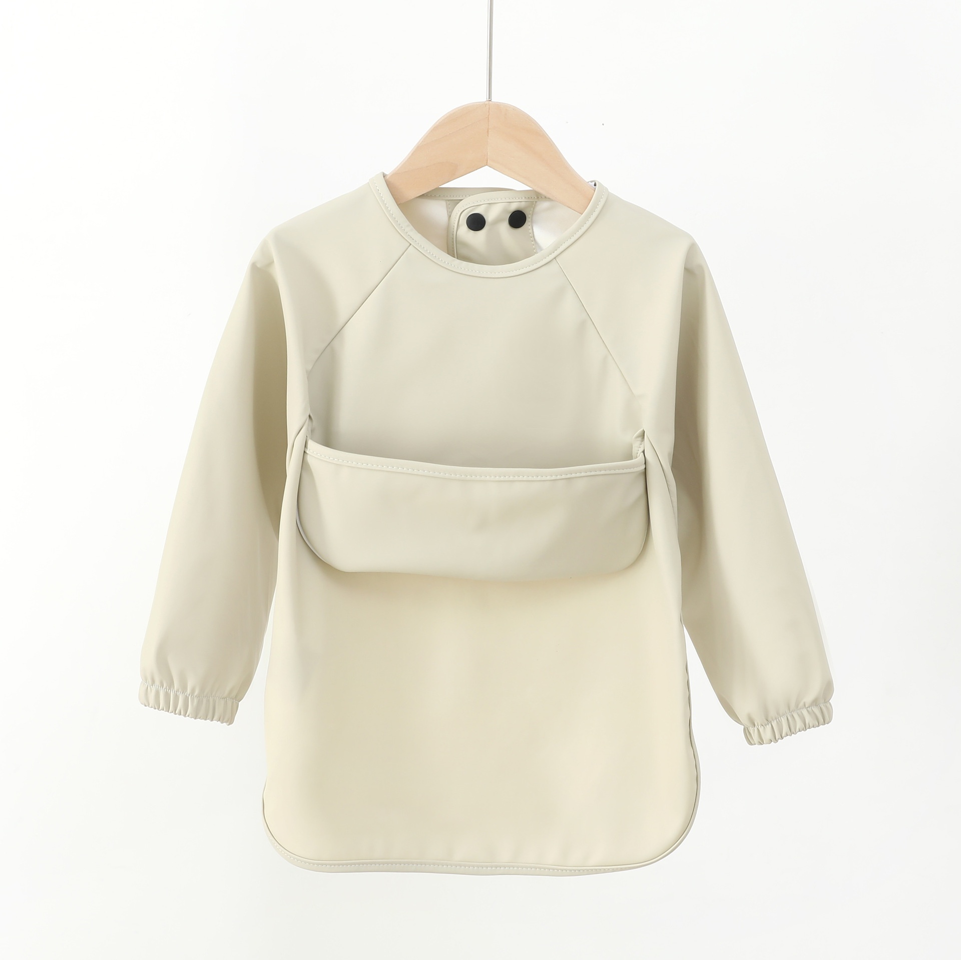 Long-Sleeve Baby Bib with Food Catcher Pocket