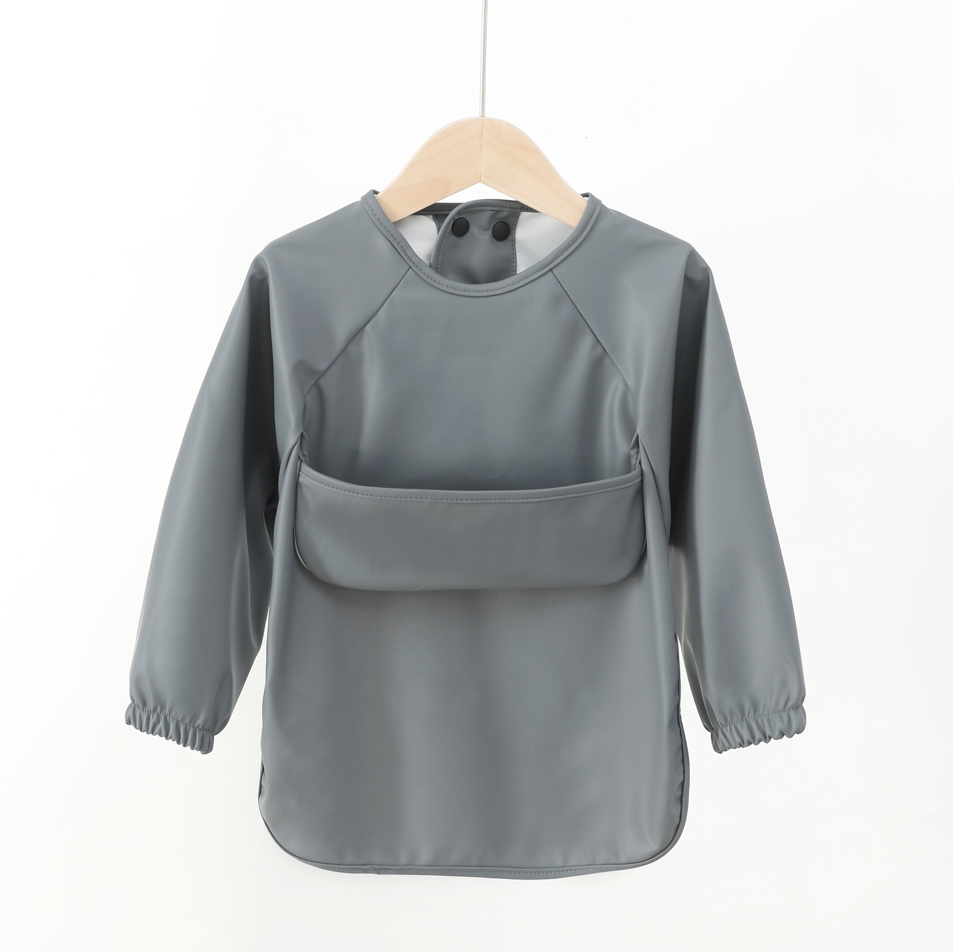 Long-Sleeve Baby Bib with Food Catcher Pocket