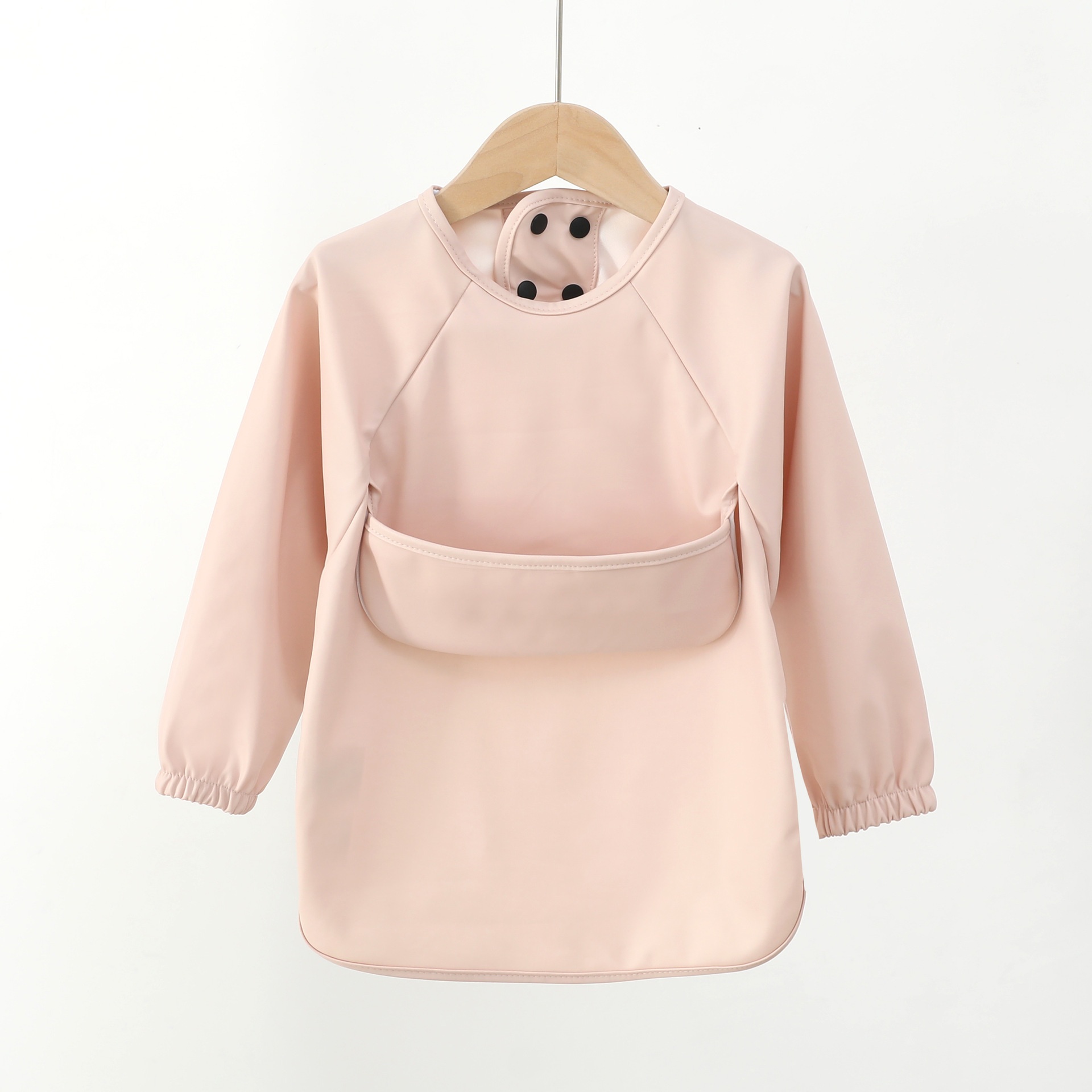 Long-Sleeve Baby Bib with Food Catcher Pocket