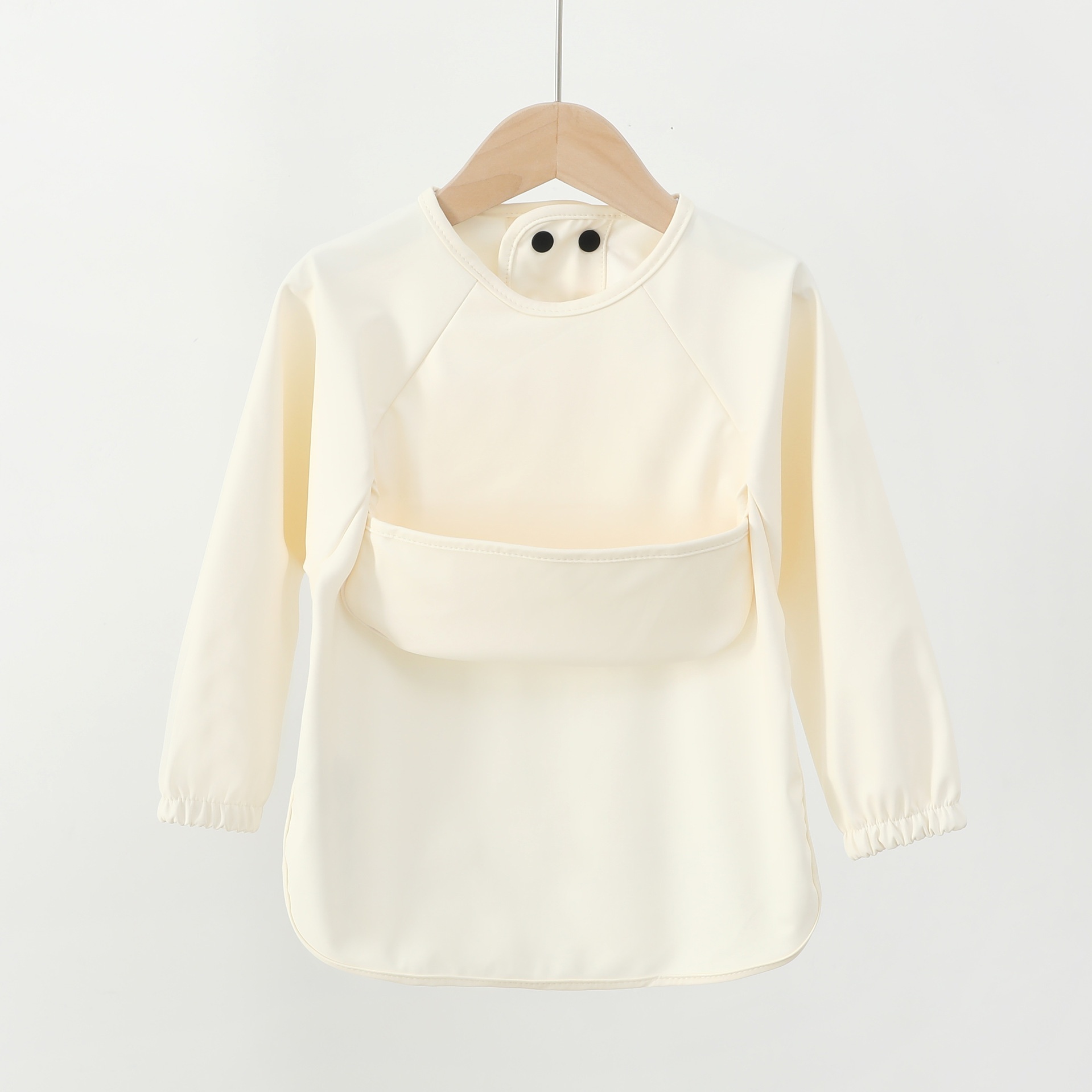 Long-Sleeve Baby Bib with Food Catcher Pocket