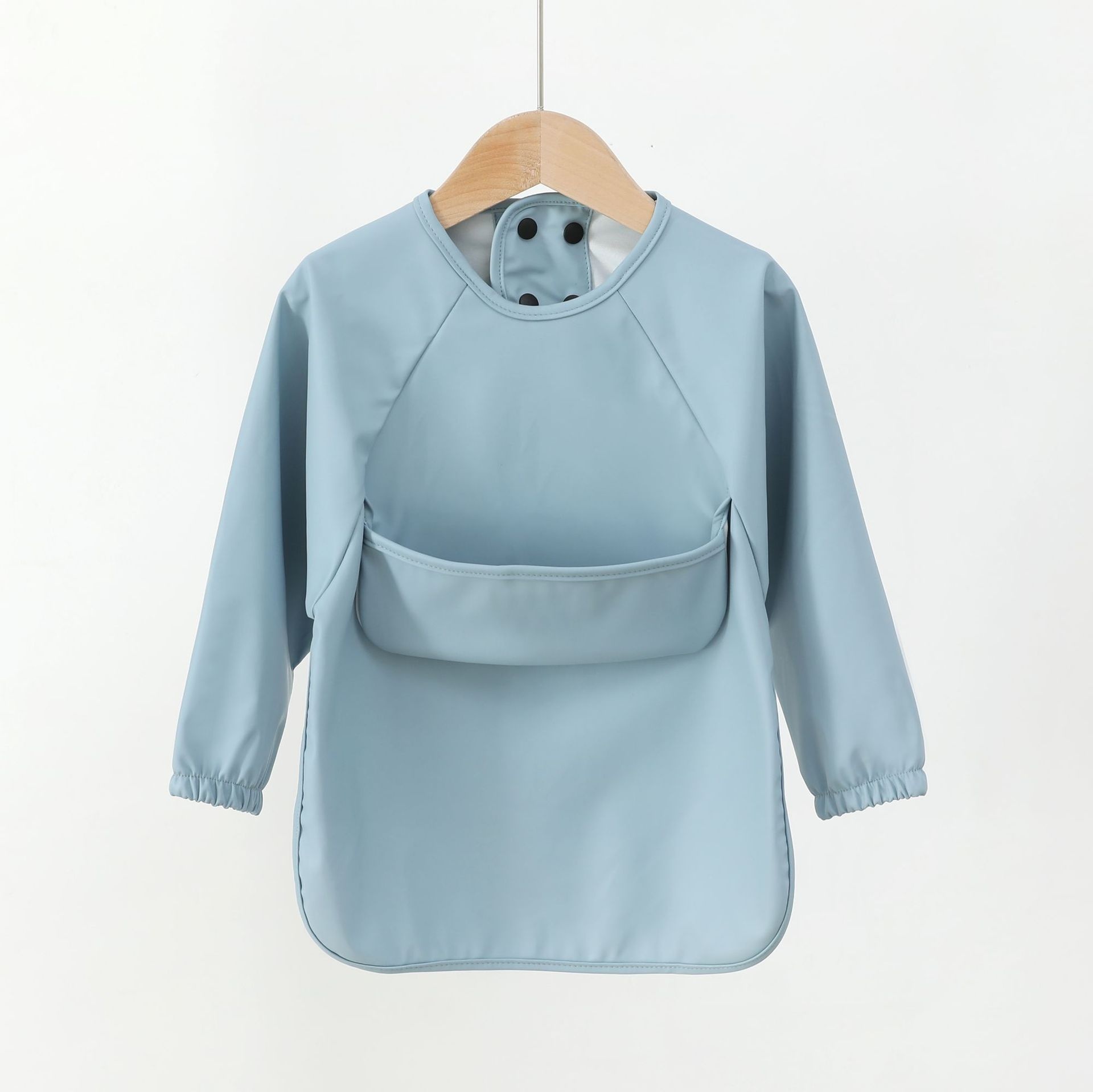 Long-Sleeve Baby Bib with Food Catcher Pocket