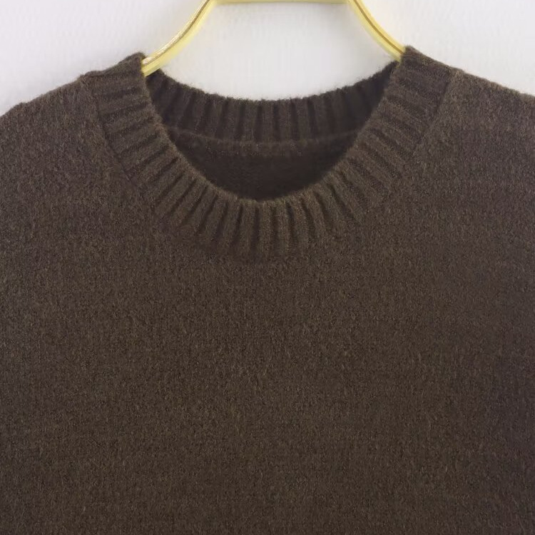 Gebreide top, vintage, relaxte pasvorm, comfortabele trui KUN-00021