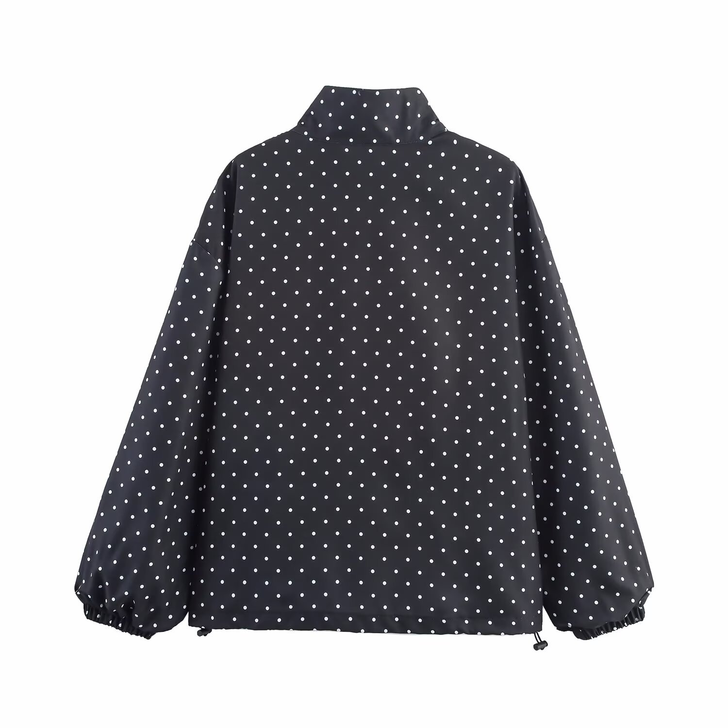 Veste à pois à demi-zip coupe décontractée KUN-00014