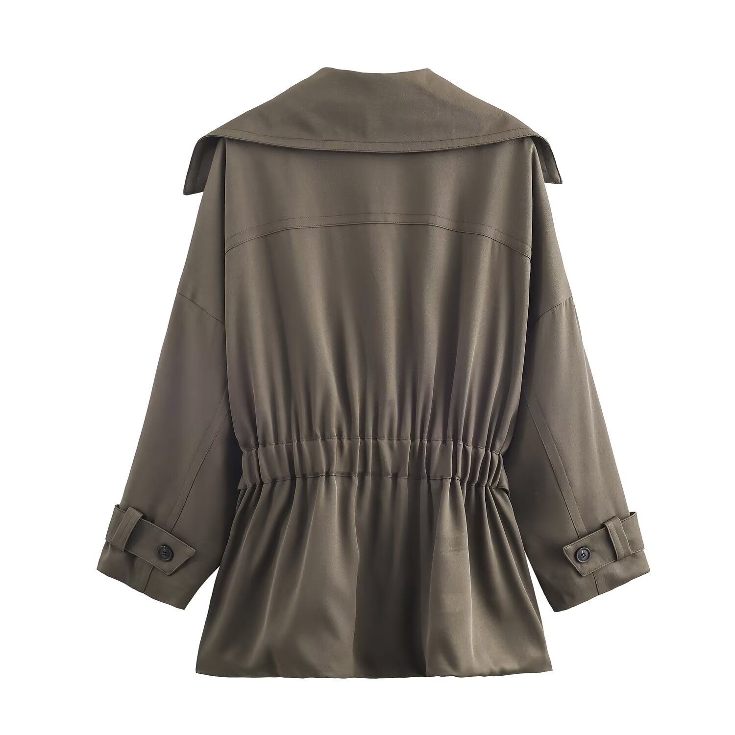 Conjunto de gabardina y pantalón ancho para mujer - Cinturón fluido KUN-00101