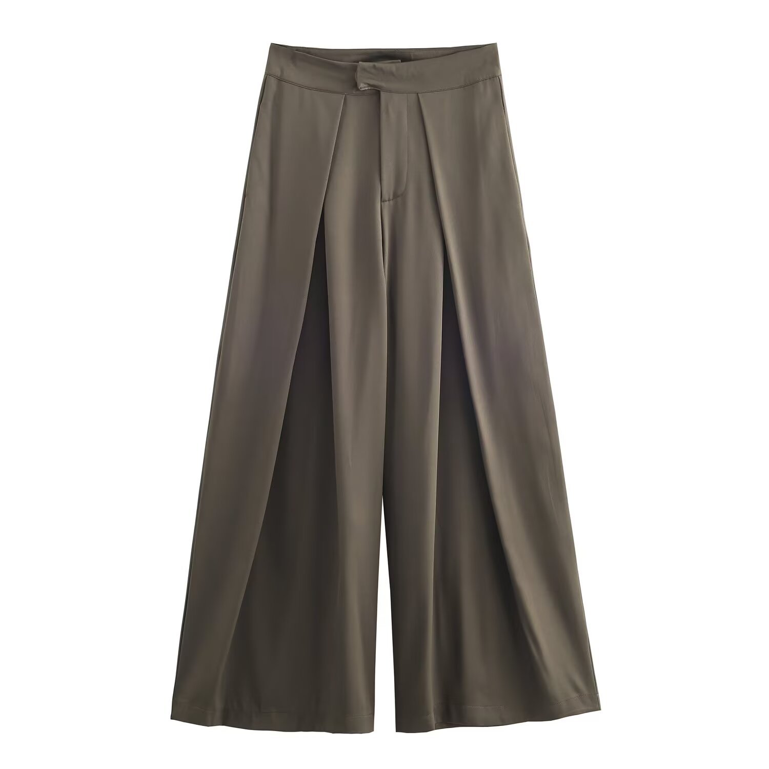 Conjunto de gabardina y pantalón ancho para mujer - Cinturón fluido KUN-00101