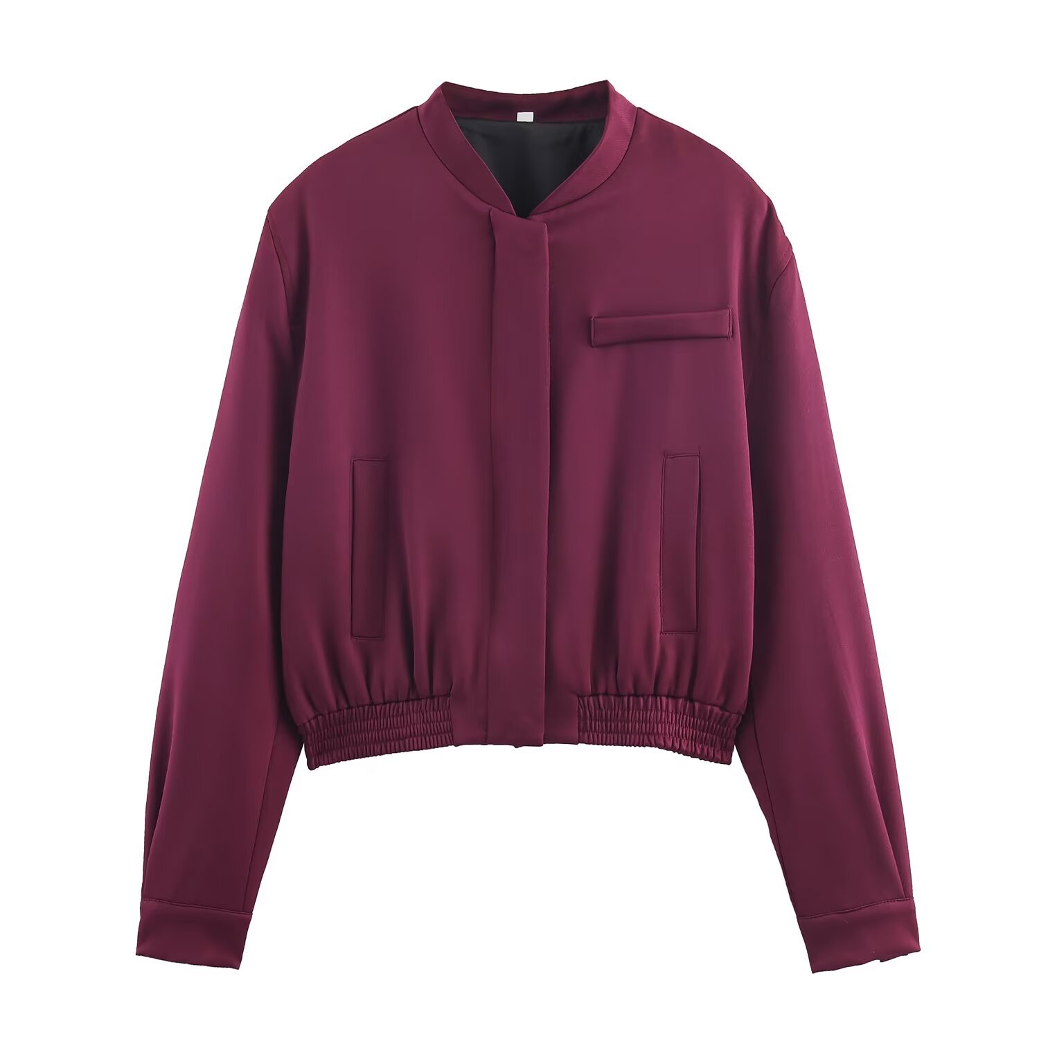 Chaqueta bomber de mujer con cintura alta y pantalones anchos KUN-00103