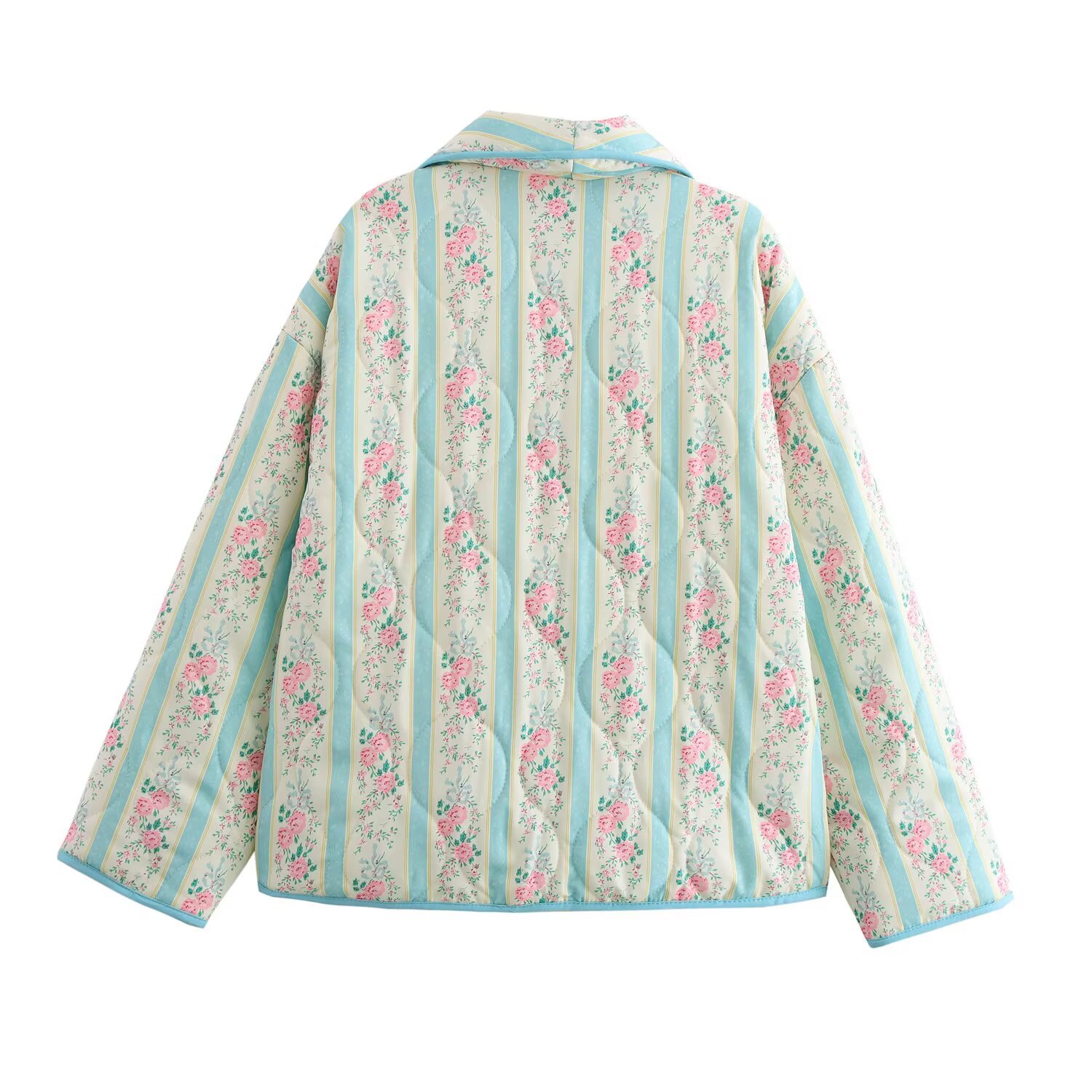 Striped Print Cotton Coat - Oversized & Stylish KUN-00002