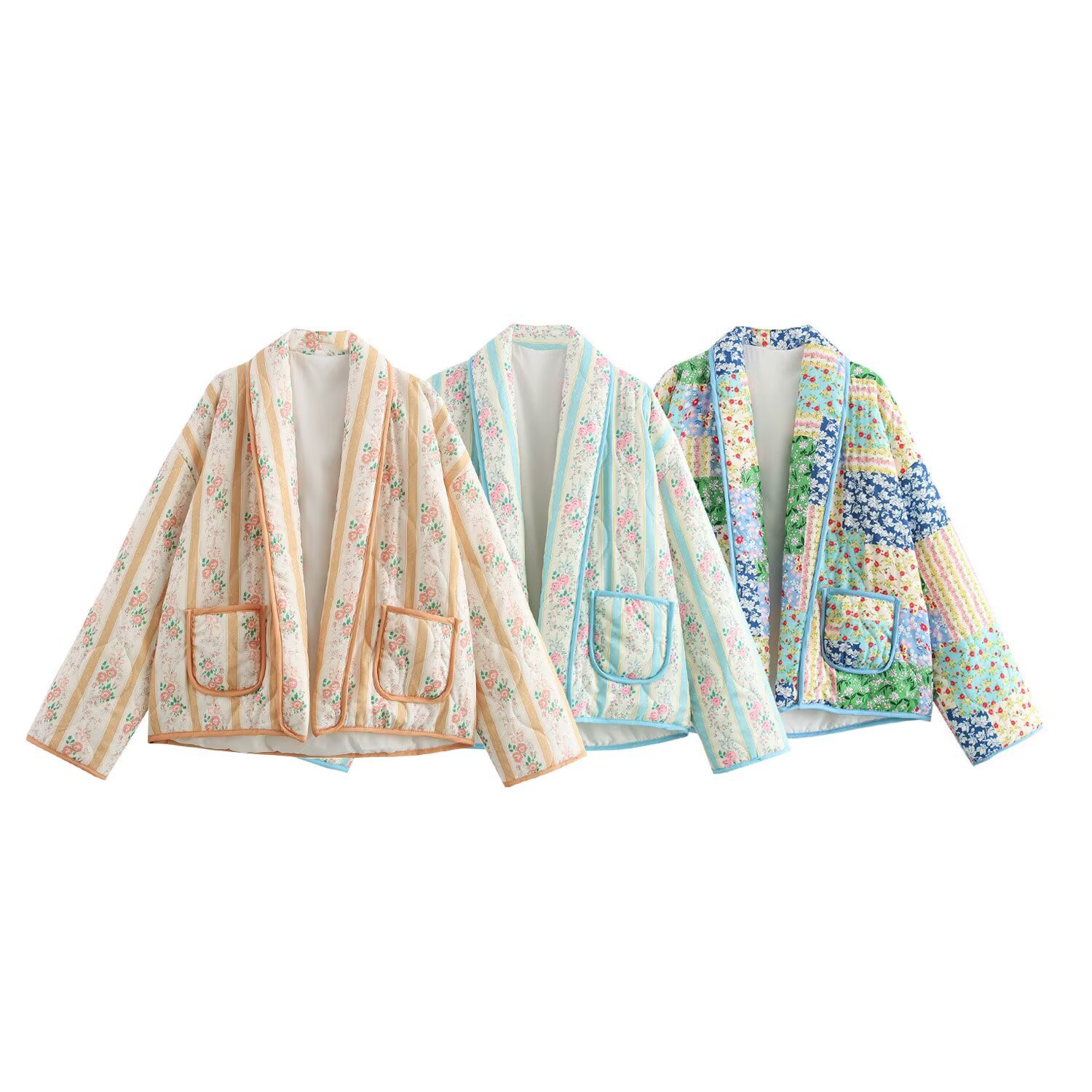 Striped Print Cotton Coat - Oversized & Stylish KUN-00002