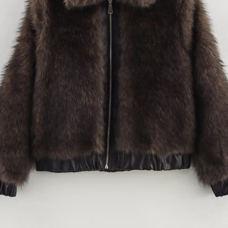 Faux Fur Patchwork Jacket - Chic & Versatile KUN-00176