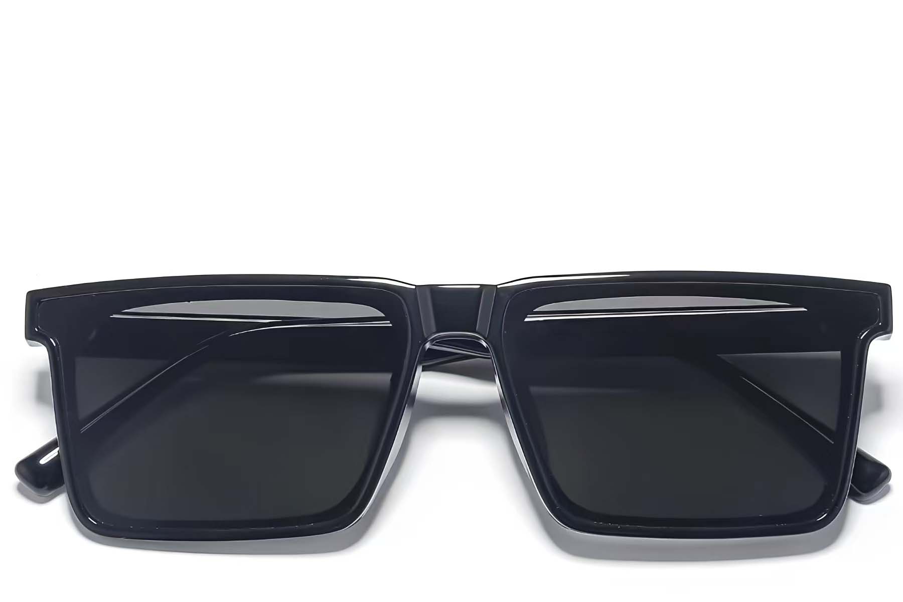 BS1725-0082_Black_Rectangular_TR90_Polarized Sunglasses_front.jpg