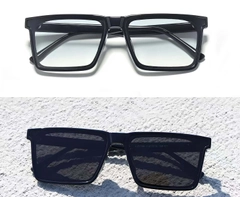 Rectangular Black TR90 Photochromic Glasses #BS1725-0080