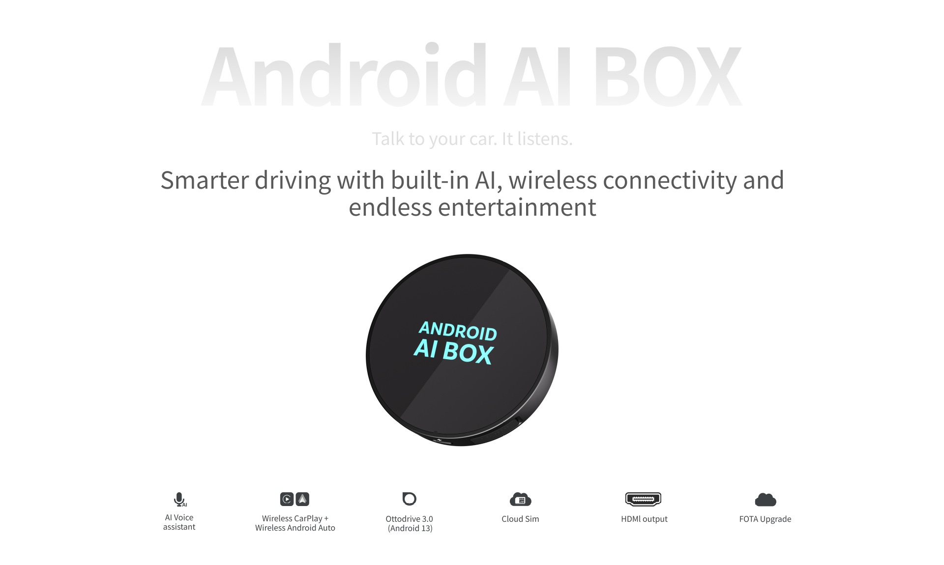 Wireless Android AI Box Car Adapter for CarPlay & Auto