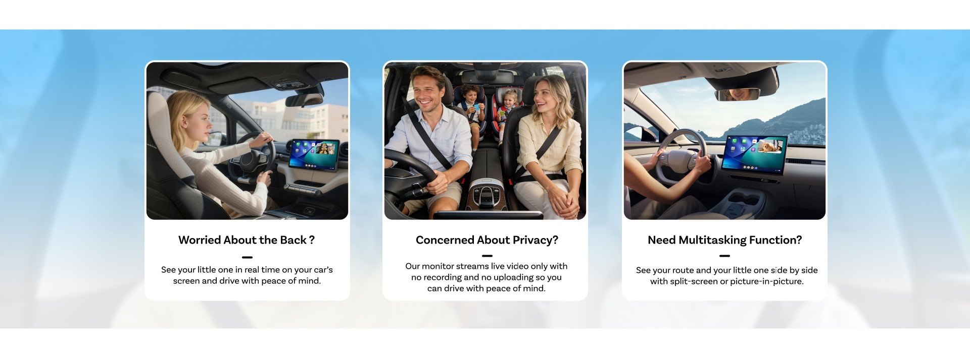 Wireless Car Baby Monitor Camera for CarPlay & Android Auto