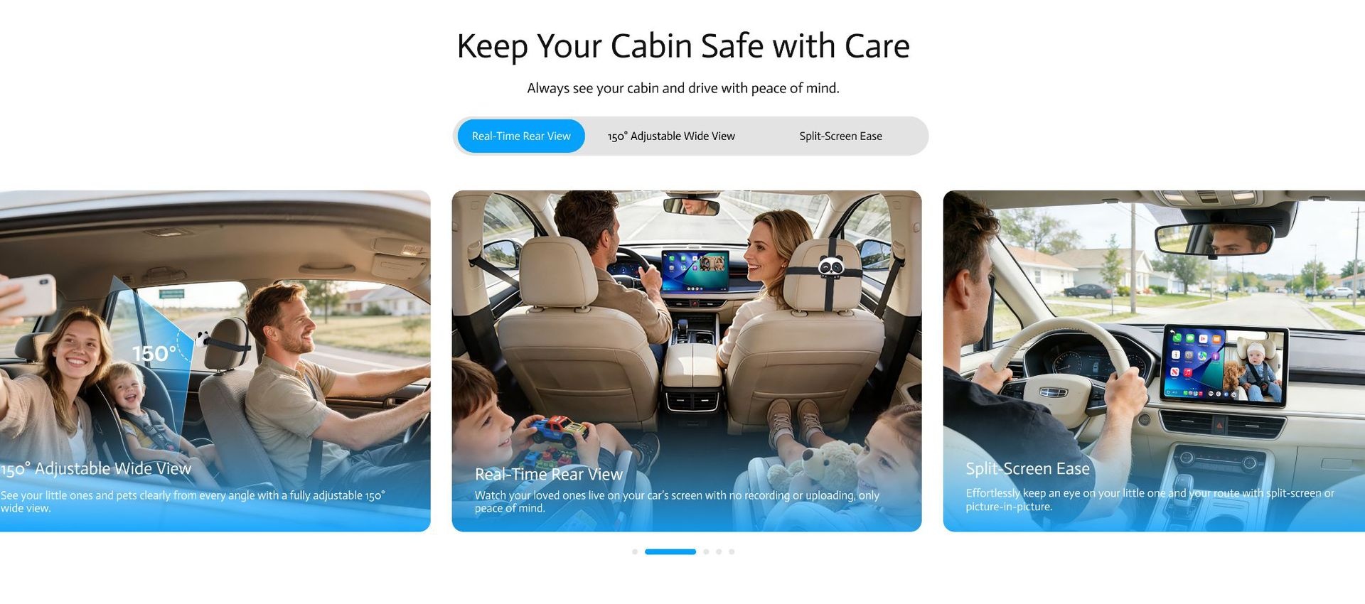 Wireless Car Baby Monitor Camera for CarPlay & Android Auto