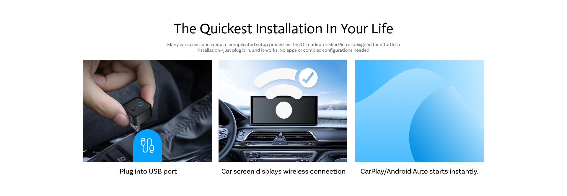 Mini Pico Wireless CarPlay & Android Auto Adapter