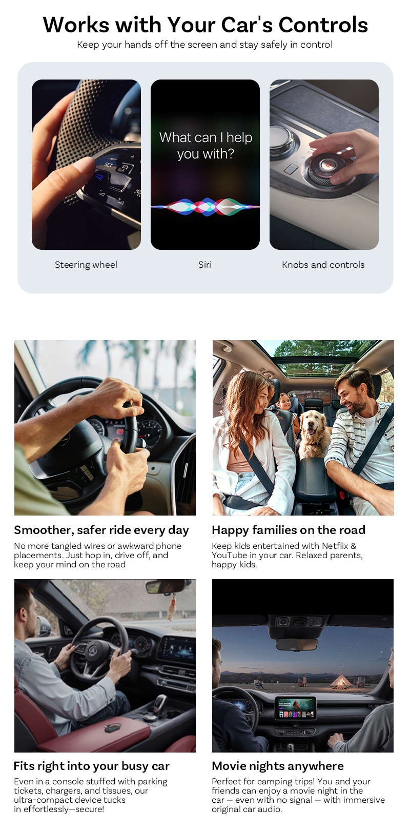 Carplay adapter 4+32GB, Powerful support for Apple and Android