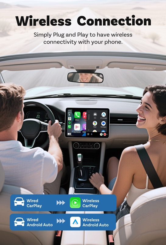 CP88-M Wireless CarPlay Android Auto Adapter - Plug & Play