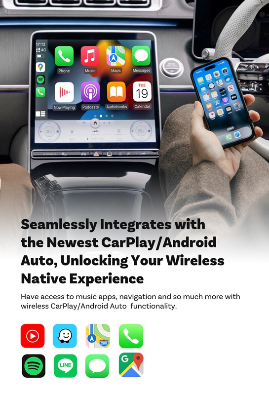 CP88-M Wireless CarPlay Android Auto Adapter - Plug & Play