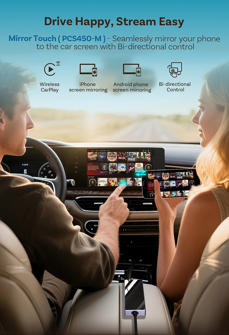 Mirroring Car adapter for Carplay - Bi-Directional Control function