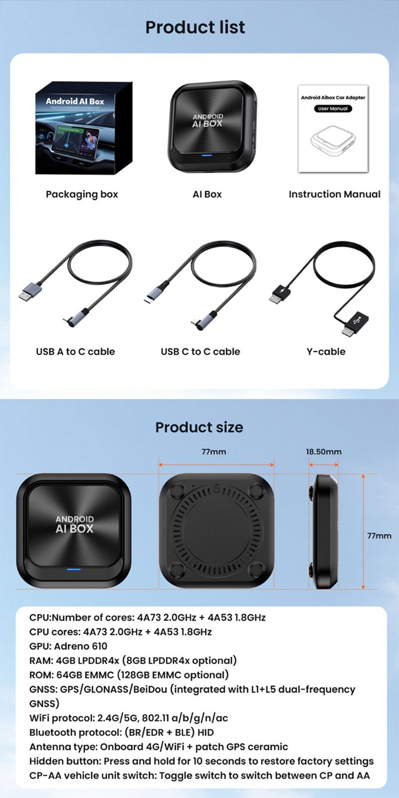 Aibox Car Adapter | Standalone Android 13 AI Box