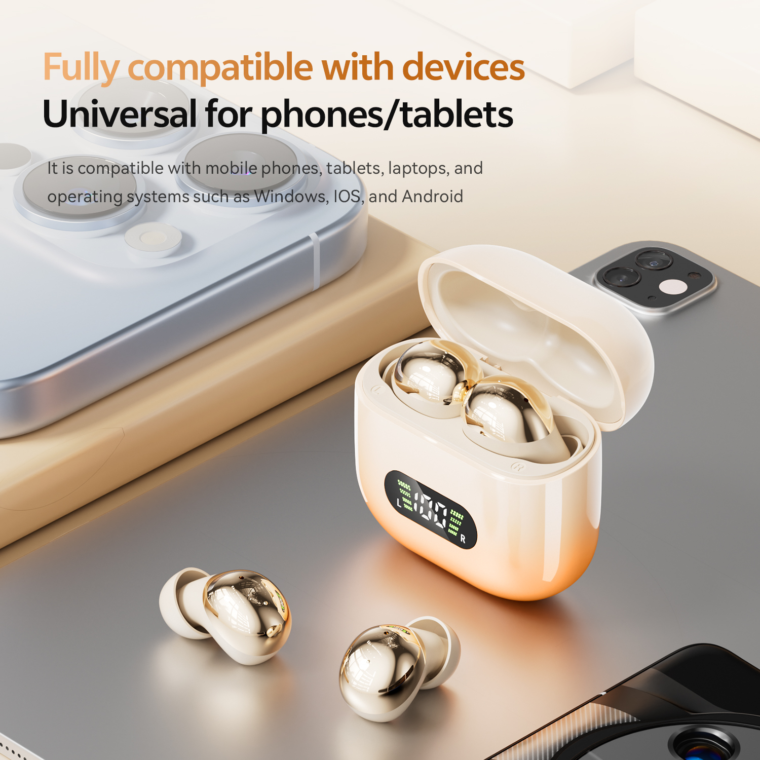 Wireless Bluetooth 6.0 Earbuds with LED Digital Display Model#M184