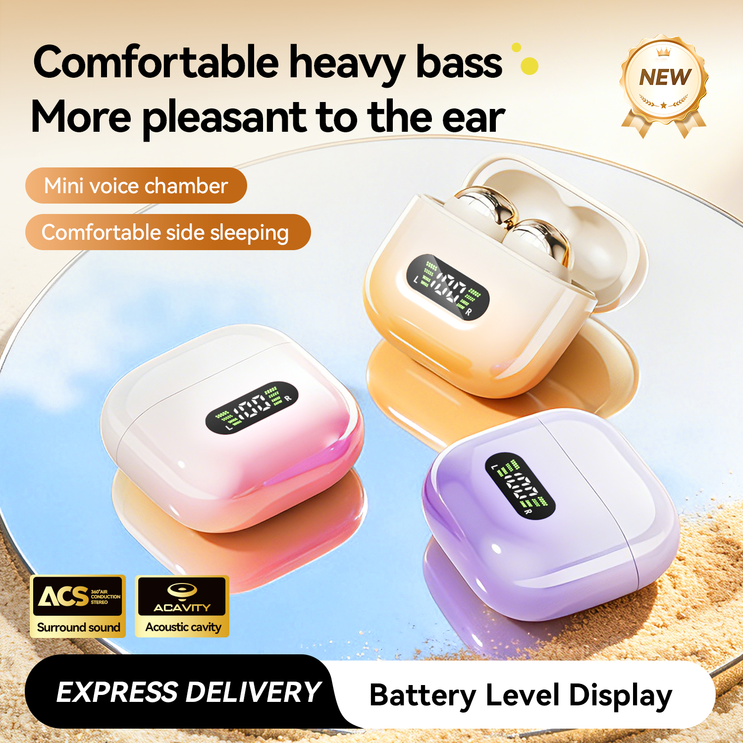 Wireless Bluetooth 6.0 Earbuds with LED Digital Display Model#M184