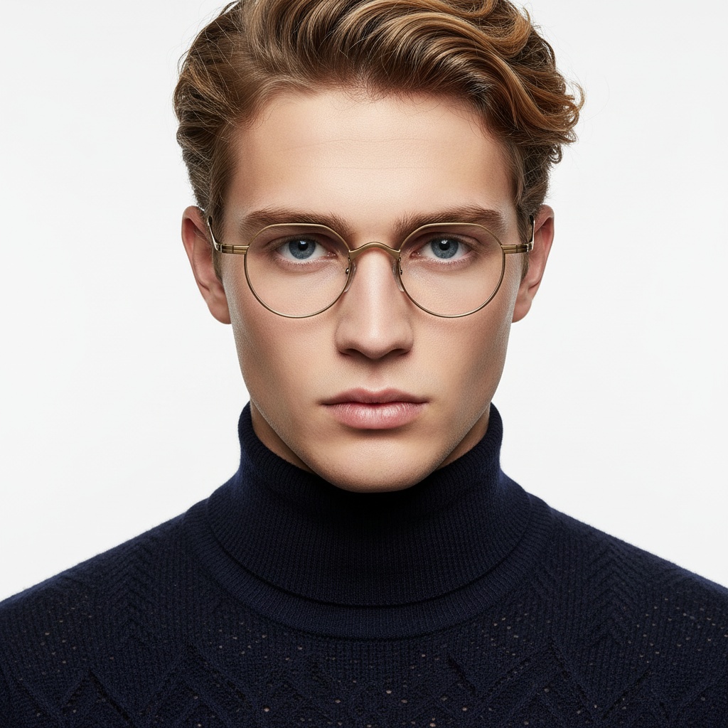 BS1913-0140_Golden_Geometric_Titanium_Glasses_model