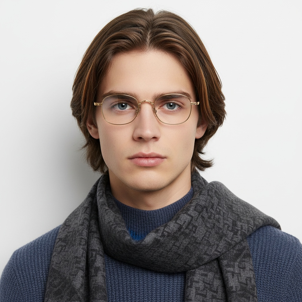 BS1913-0149_Golden_Oval_Titanium_Glasses_model