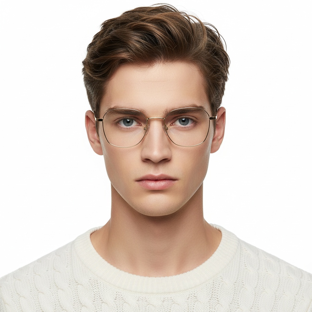 BS1913-0178_Golden_Geometric_Titanium_Glasses_model