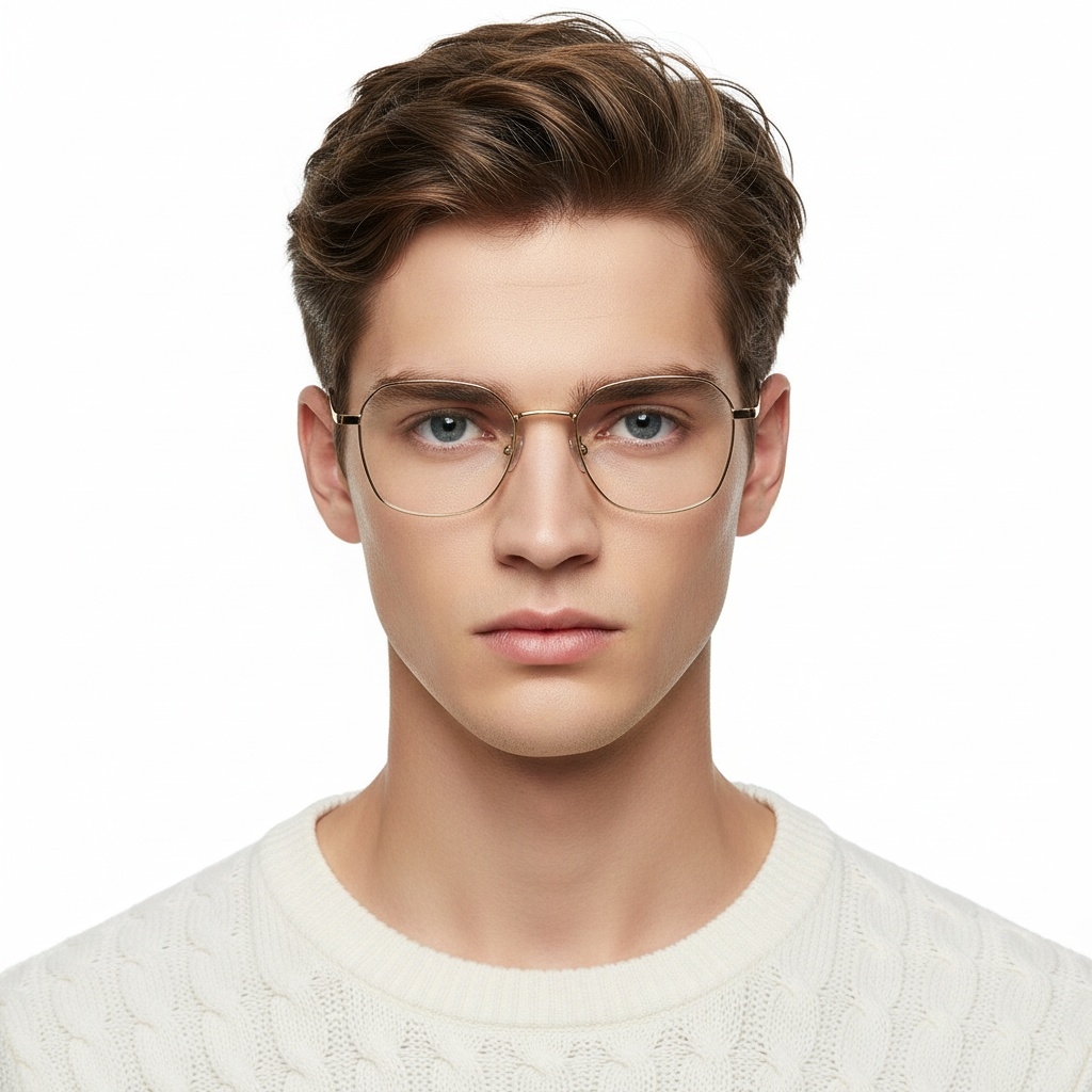 BS1913-0178_Golden_Geometric_Titanium_Glasses_model